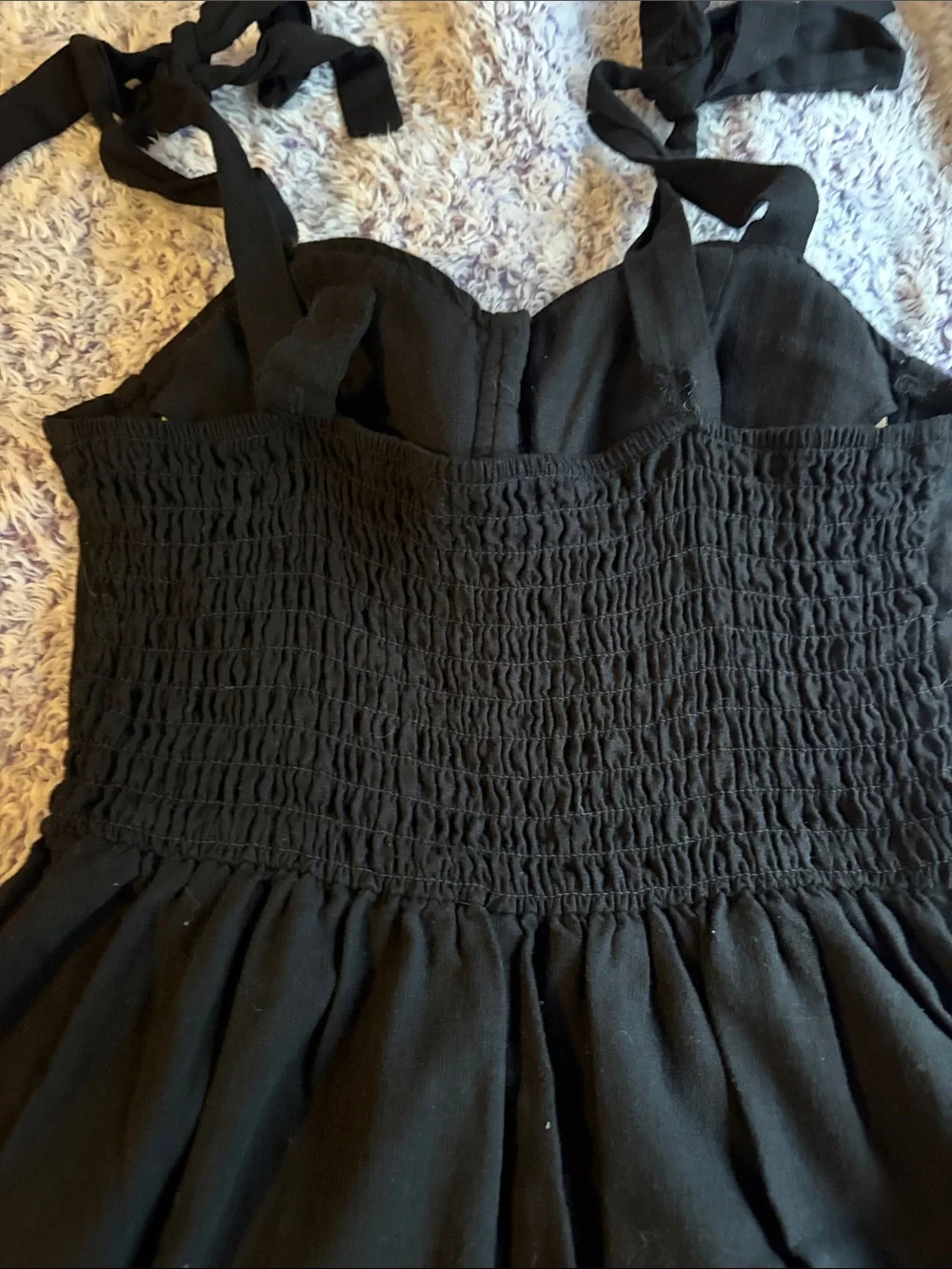 LC Lauren Conrad Black Tie-Shoulder Midi Dress **WITH POCKETS**